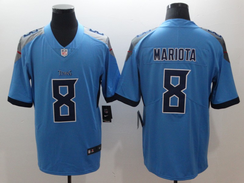 Men's Tennessee Titans Marcus Mariota #8 Light Blue Jersey